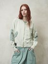 Blauer - VESTE AVEC DÉTAILS EN SATIN - Green Tint - Blauer