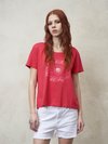 Blauer - TWO-TONE T-SHIRT WITH DECORATION - Magenta Live - Blauer