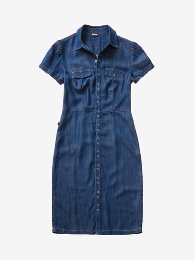 ROBE MANCHE COURTE EN COTON CHAMBRAY_1