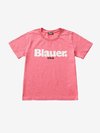 Blauer - GIRL’S T-SHIRT WITH GLITTER PRINT - Pink Lemonade - Blauer