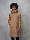 Blauer - LONG WOOL AND NYLON COAT LYNDE - Tobacco - Blauer