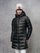 Blauer - LONG STRIPED DOWN JACKET AGNES - Black Inside Red 578 - Blauer