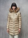 Blauer - LONG DOWN JACKET WITH FUR KRISTIN - Beige 301 Inside Celeste Brine - Blauer