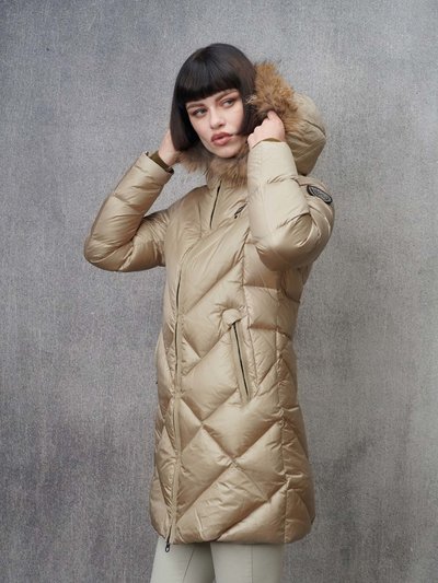 LANGE DAUNENJACKE MIT GEOMETRISCHEN LINIEN ALTHEA_