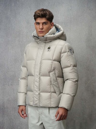 QUILTED DOWN JACKET WITH GLEN PLAID_