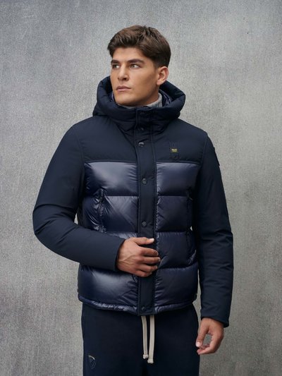 Men s Nylon And Neoprene Down Jacket Brook Blauer